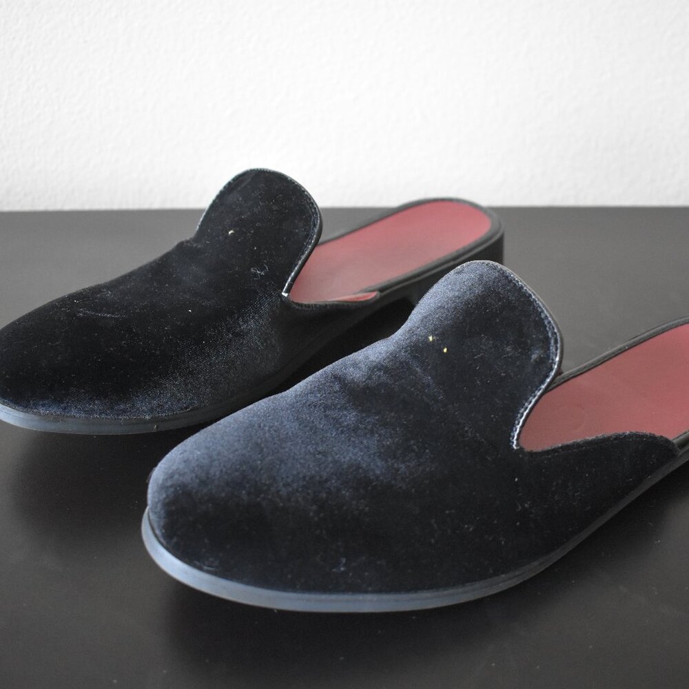 FLQL Velvet Mule Slippers, Mens size 10.